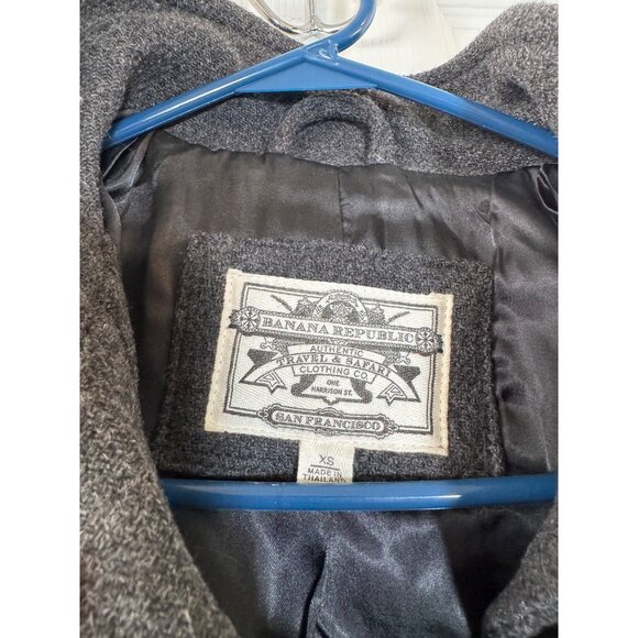Banana Republic Gray Wool Blend  Coat XS Toggle Closure Pockets High Collar Warm - Picture 3 of 9